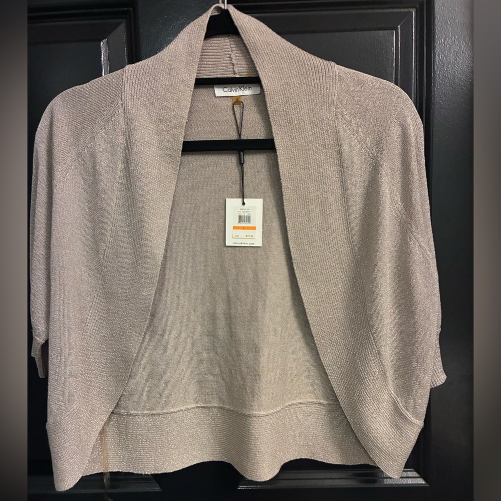 Brand New Calvin Klein Gold Metallic Women's Shrug. Sz S
